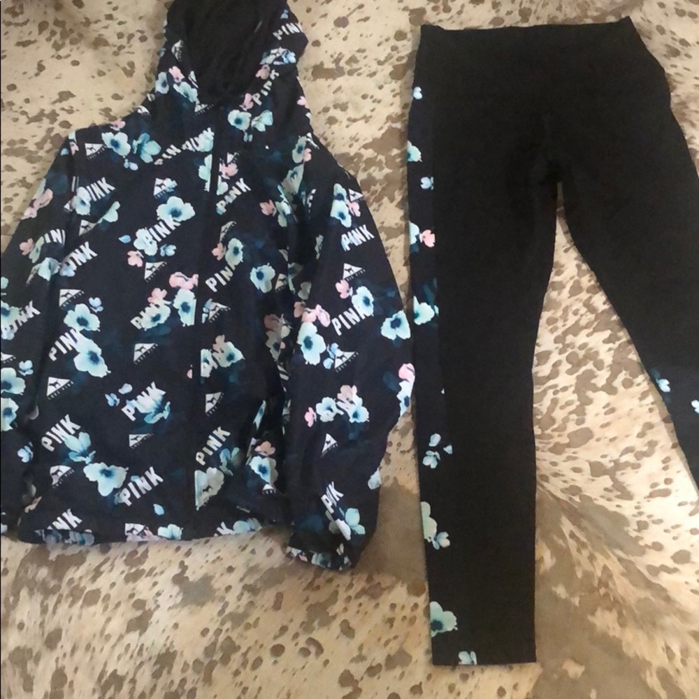 Like new pink set pants m jacket xs